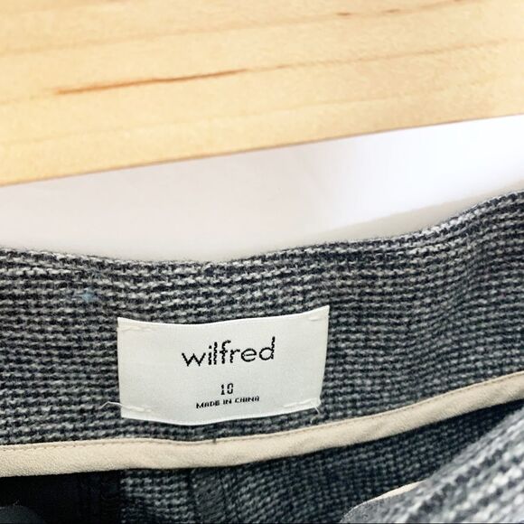 Aritzia Wilfred Allant Tweed Pleated Trouser Gray Size 10 High Rise Tapered crop - Picture 8 of 8